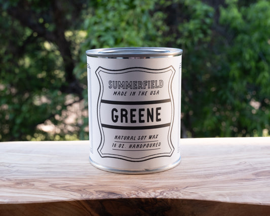 "Greene" Soy Candle - Paint Tin Edition (16 oz)