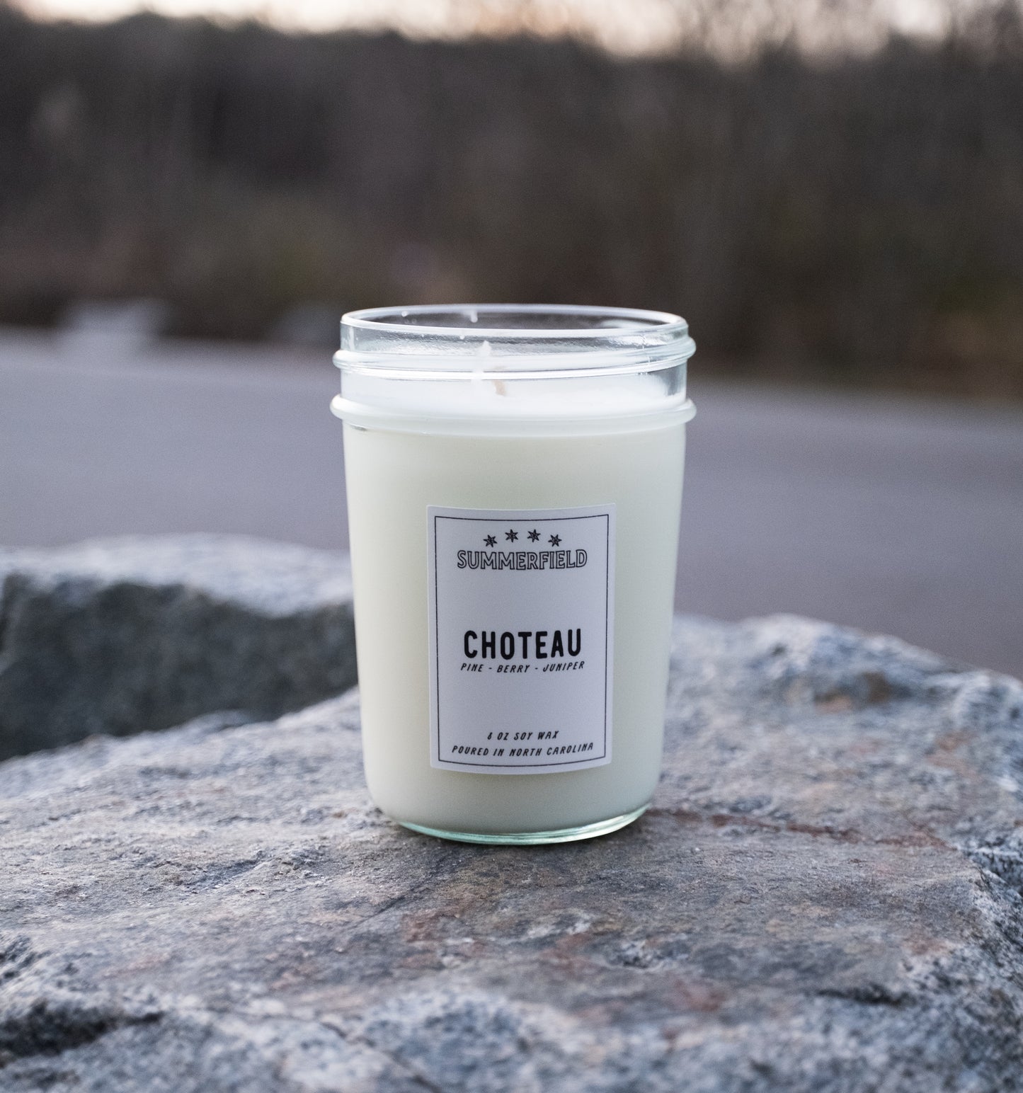 "Choteau" 8 oz. Glass Jar Soy Candle (w/ lid)