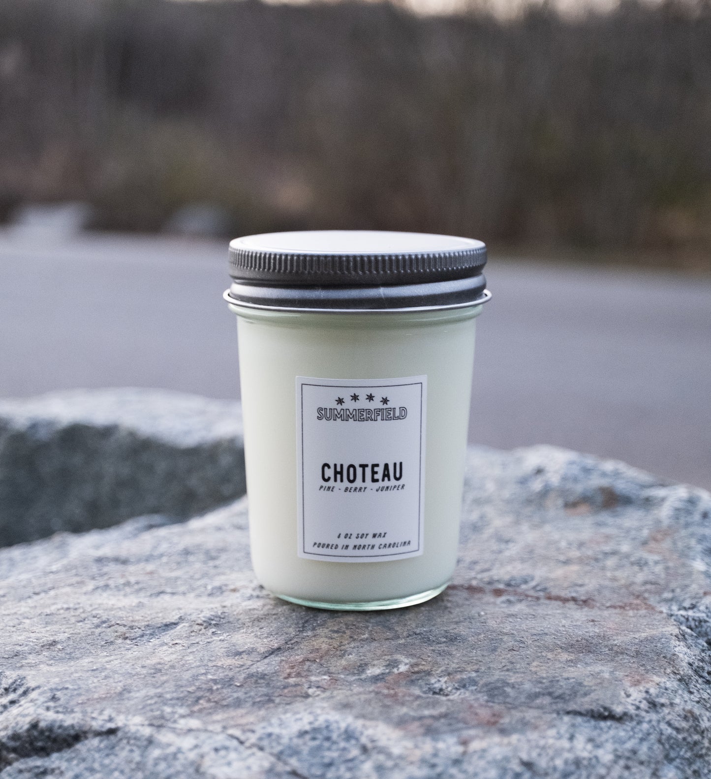 "Choteau" 8 oz. Glass Jar Soy Candle (w/ lid)